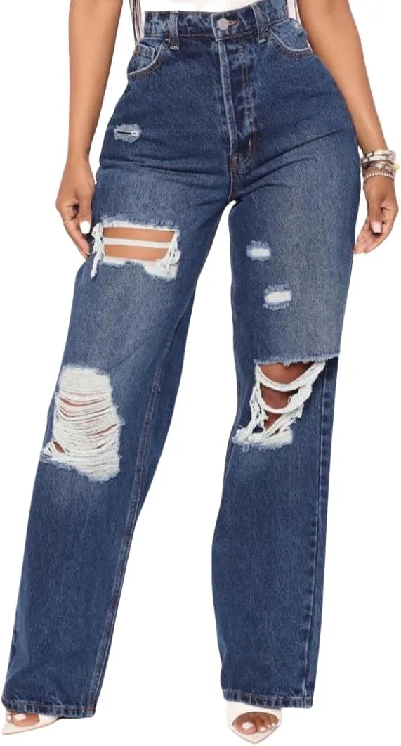 Женские джинсы Loose Ripped High Waisted с потертостями RSBFK
Женские джинсы Loose Ripped High Waisted с потертостями RSBFK