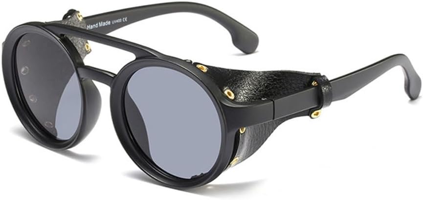 Круглые солнцезащитные очки в стиле стимпанк для женщин и мужчин, винтажные кожаные солнцезащитные очки для женщин, очки с защитой от УФ-излучения UV400 MTZJH, C7-matte Black-grey
Круглые солнцезащитные очки в стиле стимпанк для женщин и мужчин, винтажные кожаные солнцезащитные очки для женщин, очки с защитой от УФ-излучения UV400 MTZJH, C7-matte Black-grey