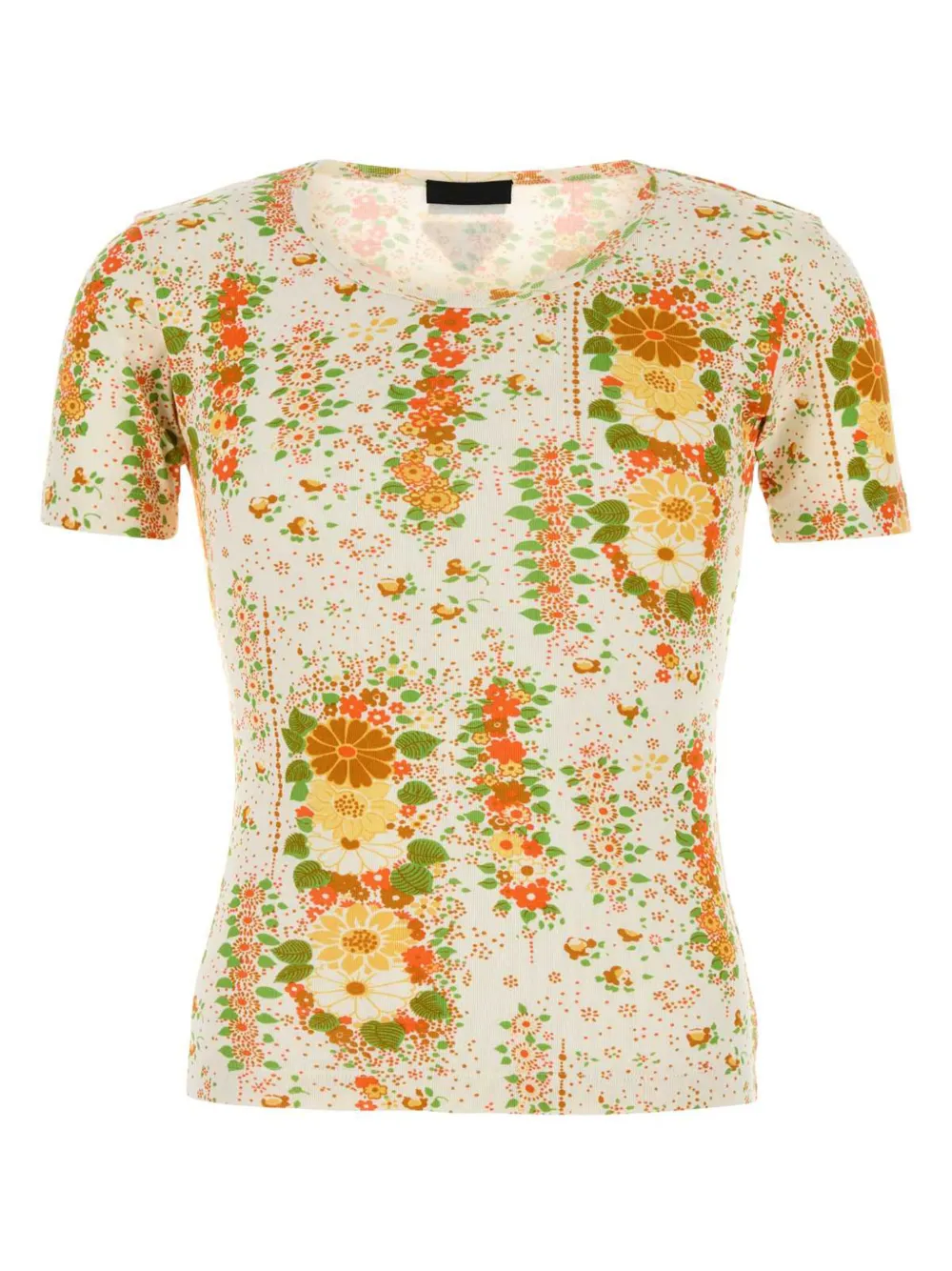 Хлопковая футболка с цветочным принтом Prada, желтый
Хлопковая футболка с цветочным принтом Prada, желтый