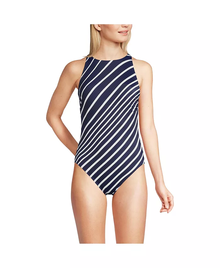 Женский цельнокроеный купальник с высоким горлом и портретной спинкой без затяжек Lands' End, синий
Женский цельнокроеный купальник с высоким горлом и портретной спинкой без затяжек Lands' End, синий