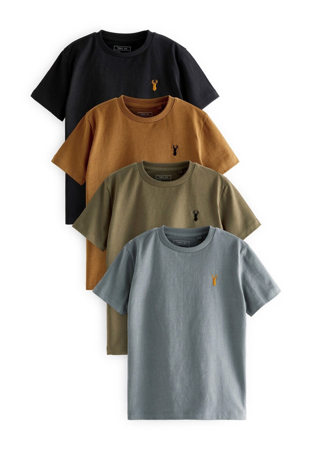 Базовая футболка 4 PACK STAG EMBROIDERED SHORT SLEEVE Next, цвет green 
Базовая футболка 4 PACK STAG EMBROIDERED SHORT SLEEVE Next, цвет green