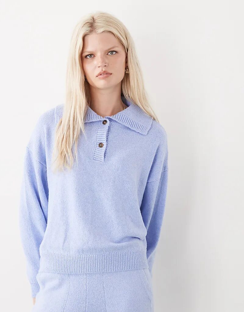 COLLUSION трикотажный свободный джемпер на пуговицах нежно-голубого цвета
COLLUSION трикотажный свободный джемпер на пуговицах нежно-голубого цвета