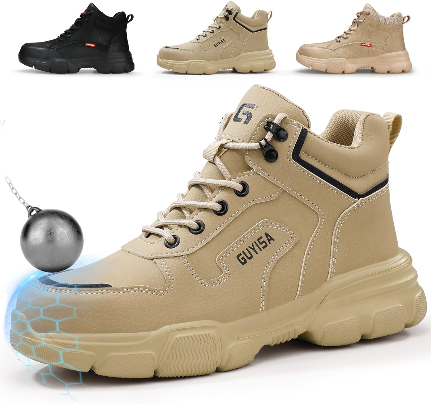 Ботинки с стальным носком для мужчин, легкие защитные ботинки с кевларовой стелькой, водоотталкивающие, для строительства и работы на складе Dumsiyin, бежевый
Ботинки с стальным носком для мужчин, легкие защитные ботинки с кевларовой стелькой, водоотталкивающие, для строительства и работы на складе Dumsiyin, бежевый