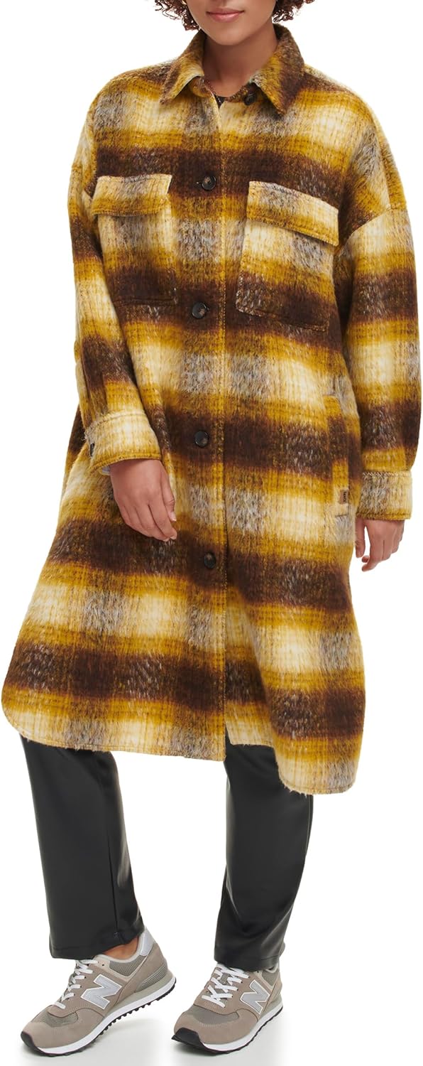 Женская длинная клетчатая фланелевая куртка Levi's, Yellow Plaid
Женская длинная клетчатая фланелевая куртка Levi's, Yellow Plaid