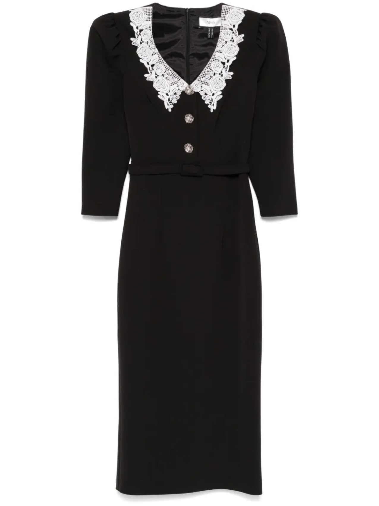 Платье миди NISSA с кружевным воротником, черный
Платье миди NISSA с кружевным воротником, черный