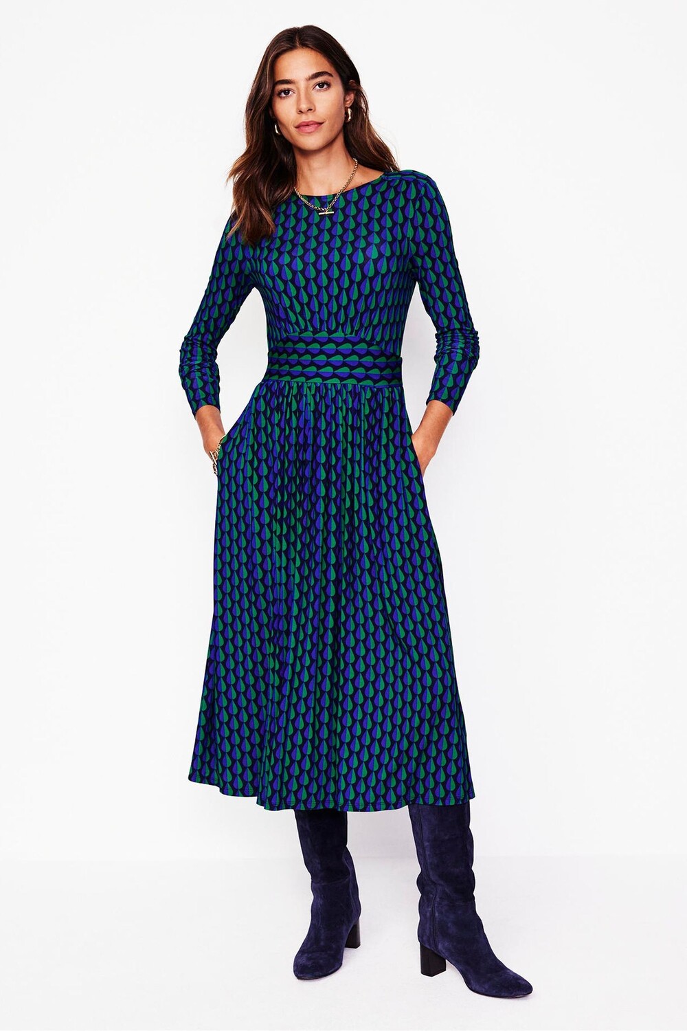 Платье из джерси с длинными рукавами Thea Boden, зеленый
Платье из джерси с длинными рукавами Thea Boden, зеленый