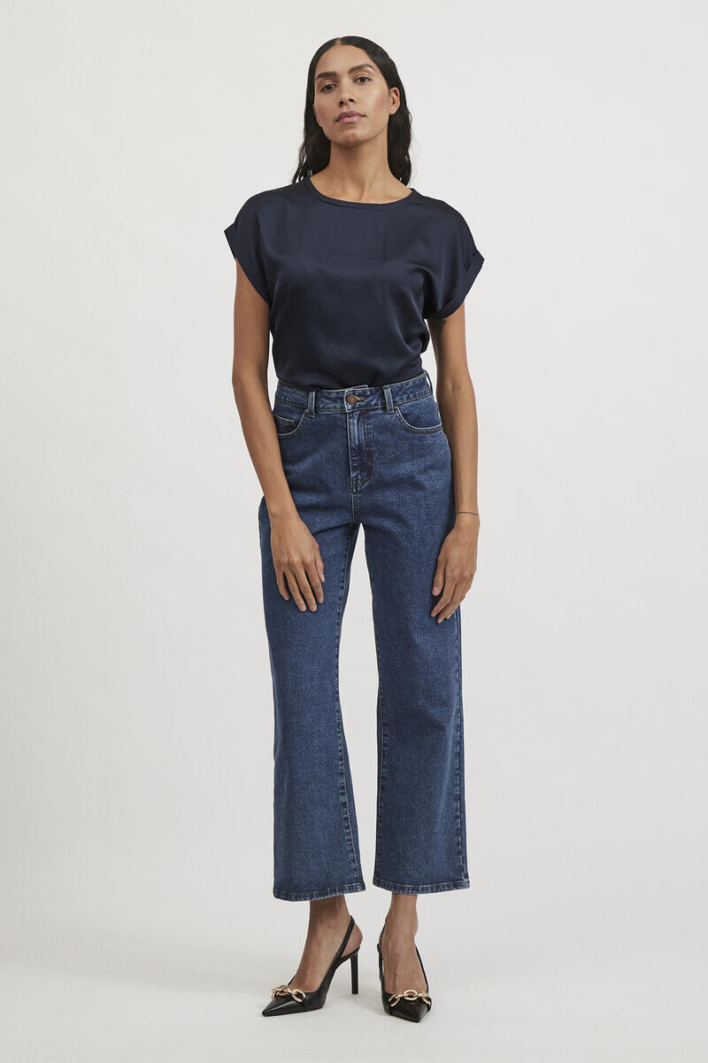 Атласная блузка с короткими рукавами Vila, темно-синий
Атласная блузка с короткими рукавами Vila, темно-синий