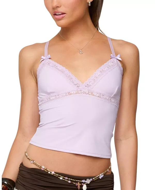 Майка Fran Lacey с V-образным вырезом Edikted, фиолетовый
Майка Fran Lacey с V-образным вырезом Edikted, фиолетовый