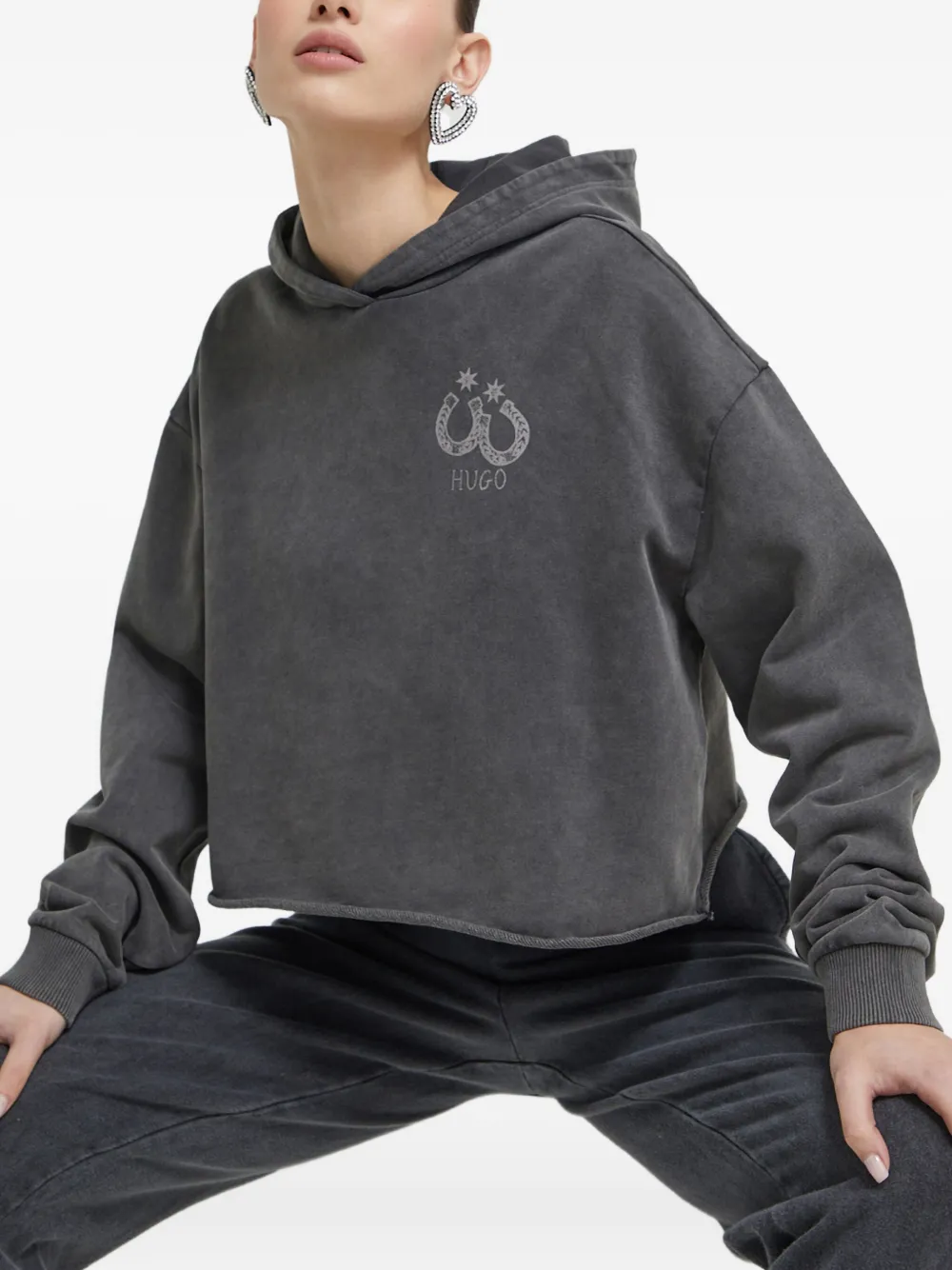 Худи с необработанными краями Hugo, серый
Худи с необработанными краями Hugo, серый