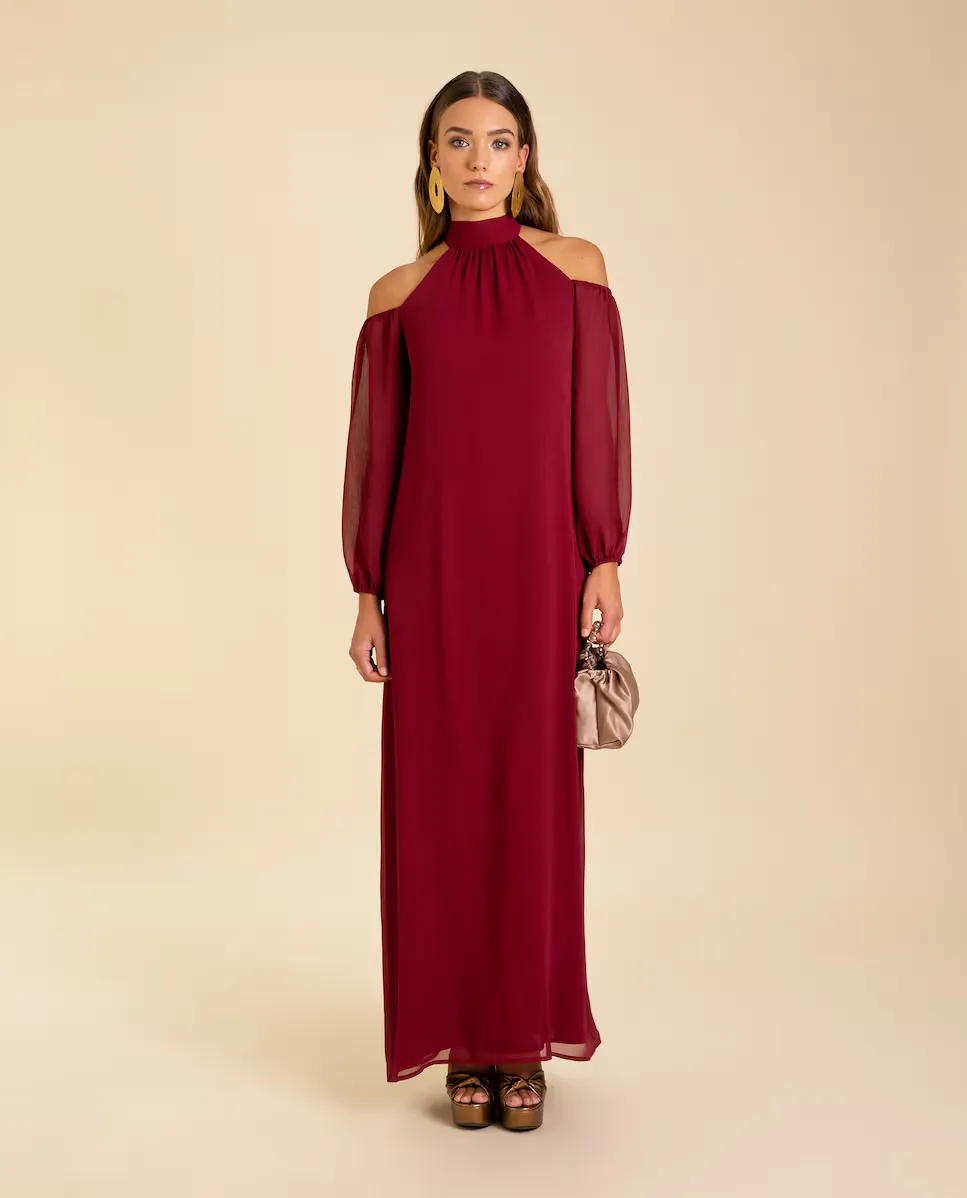 Длинное платье с открытыми плечами The-Are, бордовый
Длинное платье с открытыми плечами The-Are, бордовый