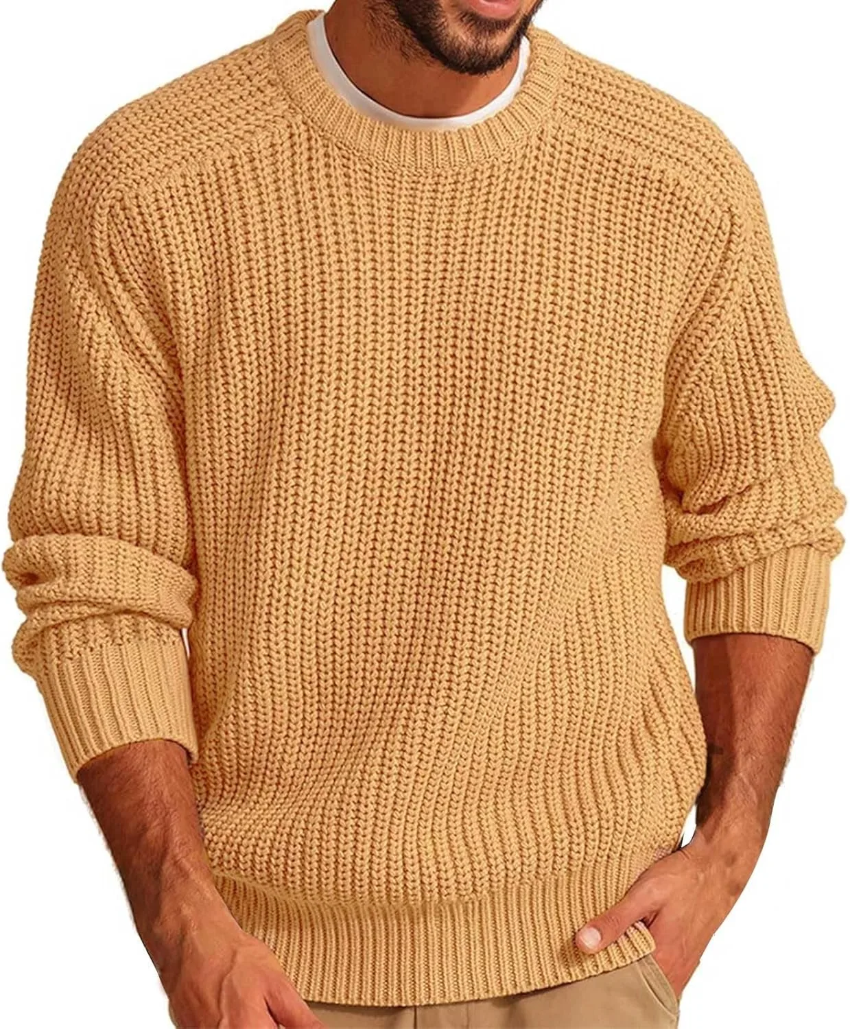 Мужской свитер ZYXTIM с крупной вязкой, длинным рукавом и резинкой
Мужской свитер ZYXTIM с крупной вязкой, длинным рукавом и резинкой