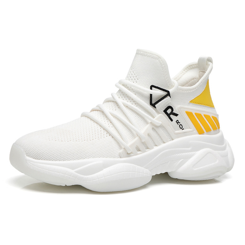 Нескользящие, износостойкие, дышащие, легкие, увеличивающие рост, повседневные мужские туфли средней высоты SENJIALUO, Yellow White 
Нескользящие, износостойкие, дышащие, легкие, увеличивающие рост, повседневные мужские туфли средней высоты SENJIALUO, Yellow White