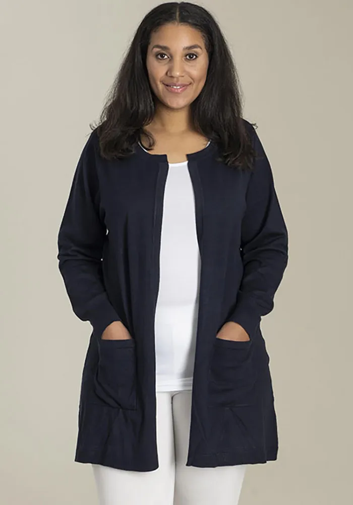 SANDGAARD длинный кардиган "Хельсинки", без застежки, синий 
SANDGAARD длинный кардиган "Хельсинки", без застежки, синий