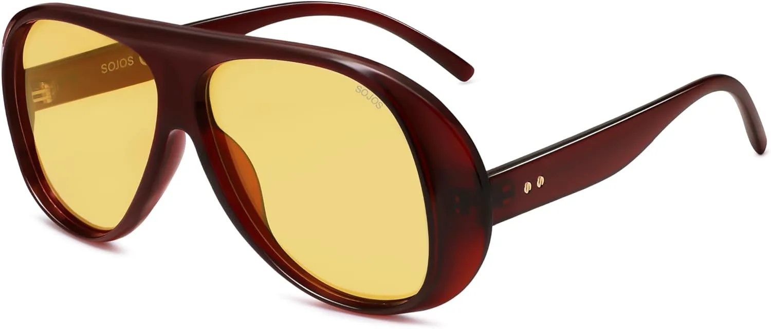 Солнцезащитные очки SOJOS Retro Polarized Oversized Aviator в стиле 90-х, модные винтажные квадратные, для женщин и мужчин, модель SJ2661, Brown Frame Yellow Lens
Солнцезащитные очки SOJOS Retro Polarized Oversized Aviator в стиле 90-х, модные винтажные квадратные, для женщин и мужчин, модель SJ2661, Brown Frame Yellow Lens