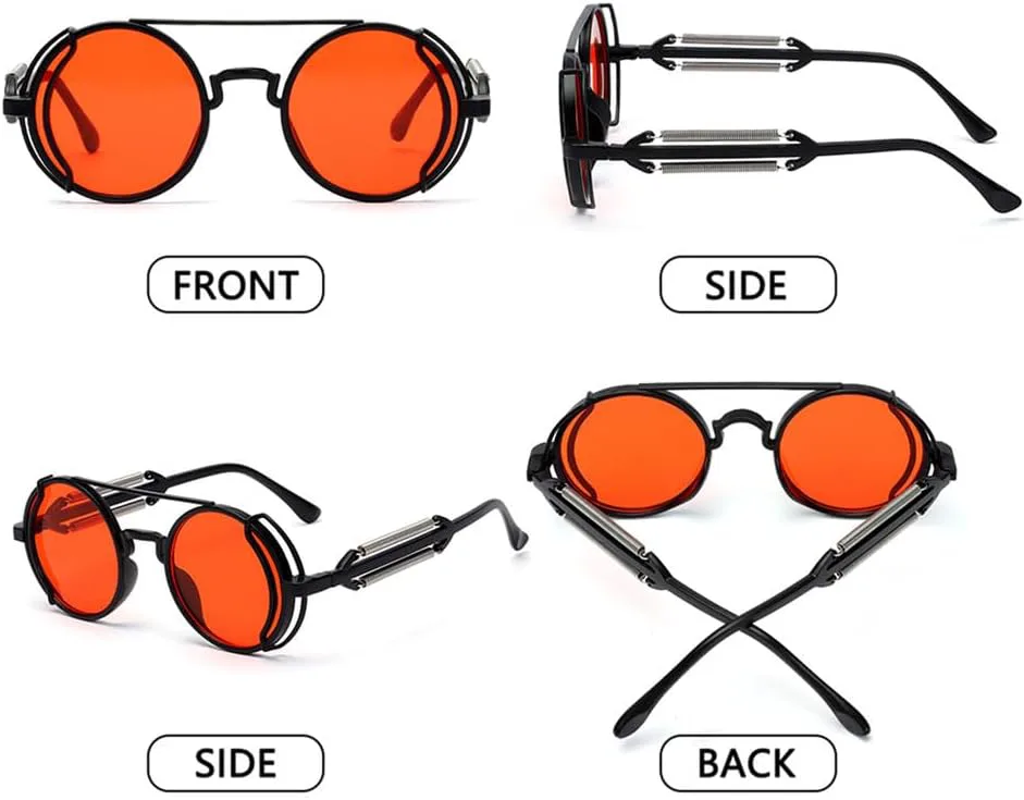 Готические солнцезащитные очки в стиле стимпанк, классические винтажные круглые солнцезащитные очки в стиле панк с защитой от УФ-излучения UV400 для женщин KTUCN, 6
Готические солнцезащитные очки в стиле стимпанк, классические винтажные круглые солнцезащитные очки в стиле панк с защитой от УФ-излучения UV400 для женщин KTUCN, 6