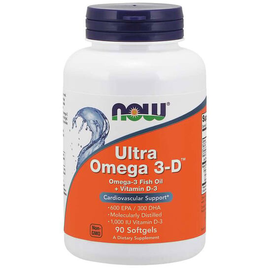 Now Foods, Ultra Omega 3-D Рыбий жир с омега-3 и витамином D3, 90 капсул