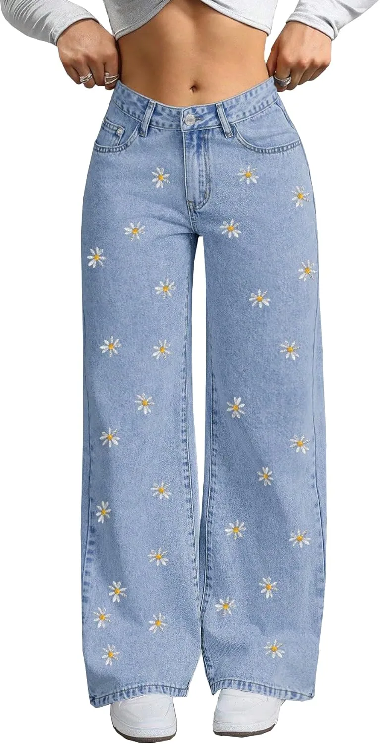 Женские джинсы Mid Rise Straight Leg с цветочной вышивкой Kirellaor
Женские джинсы Mid Rise Straight Leg с цветочной вышивкой Kirellaor