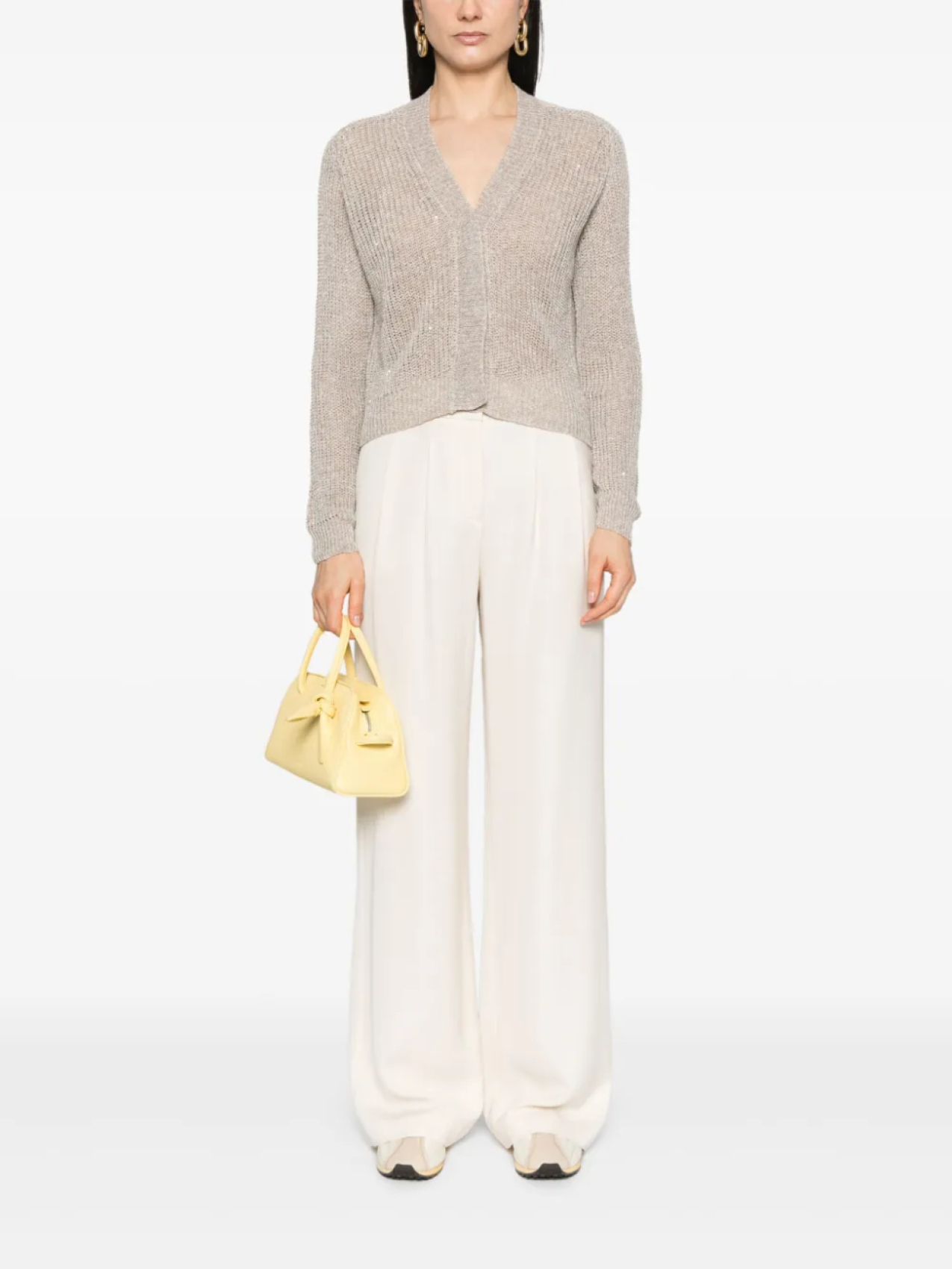 Peserico кардиган с пайетками, нейтральный 
Peserico кардиган с пайетками, нейтральный