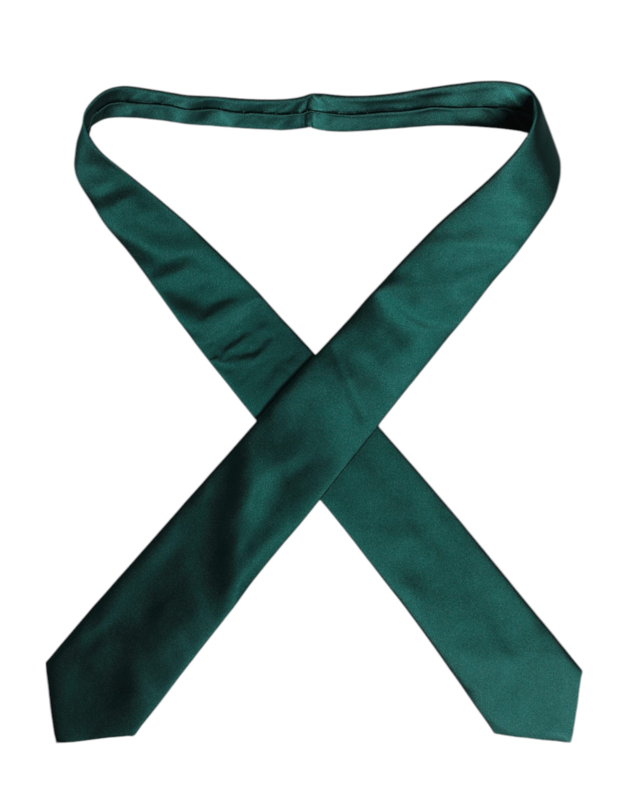 Зеленый однотонный хлопковый регулируемый галстук Dolce & Gabbana 
Зеленый однотонный хлопковый регулируемый галстук Dolce & Gabbana