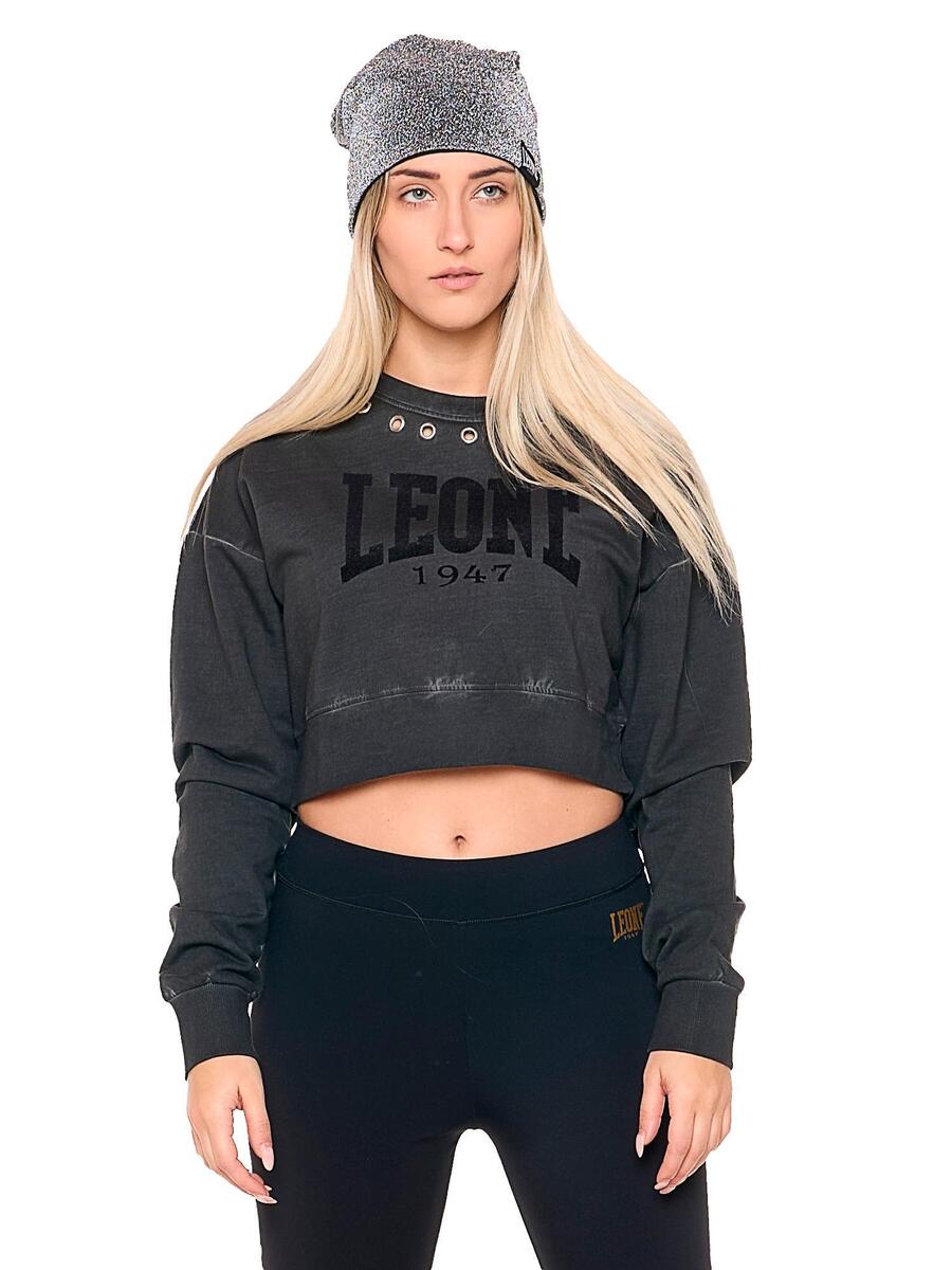LEONE 1947 APPAREL Женская укороченная толстовка Black Ring с круглым вырезом
LEONE 1947 APPAREL Женская укороченная толстовка Black Ring с круглым вырезом