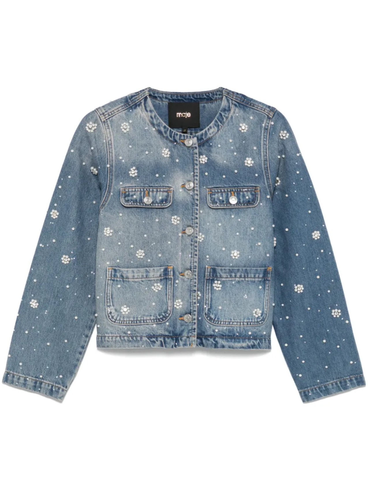 Джинсовая куртка Maje, украшенная кристаллами, синий
Джинсовая куртка Maje, украшенная кристаллами, синий
