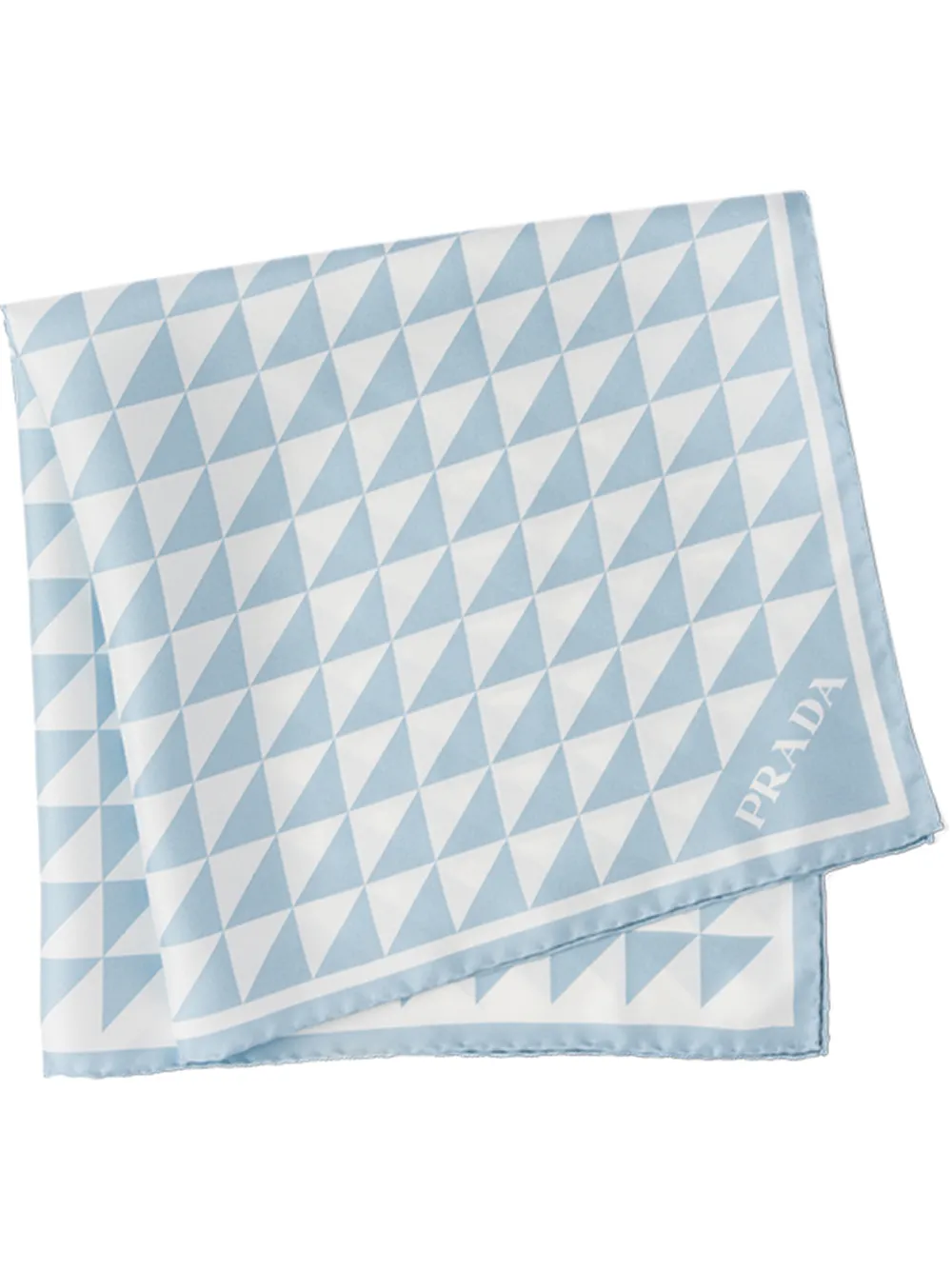 Твиловый шарф с принтом Prada, синий 
Твиловый шарф с принтом Prada, синий