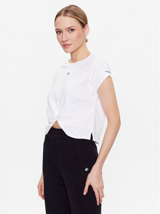 Укороченная футболка Converse, белый 
Укороченная футболка Converse, белый