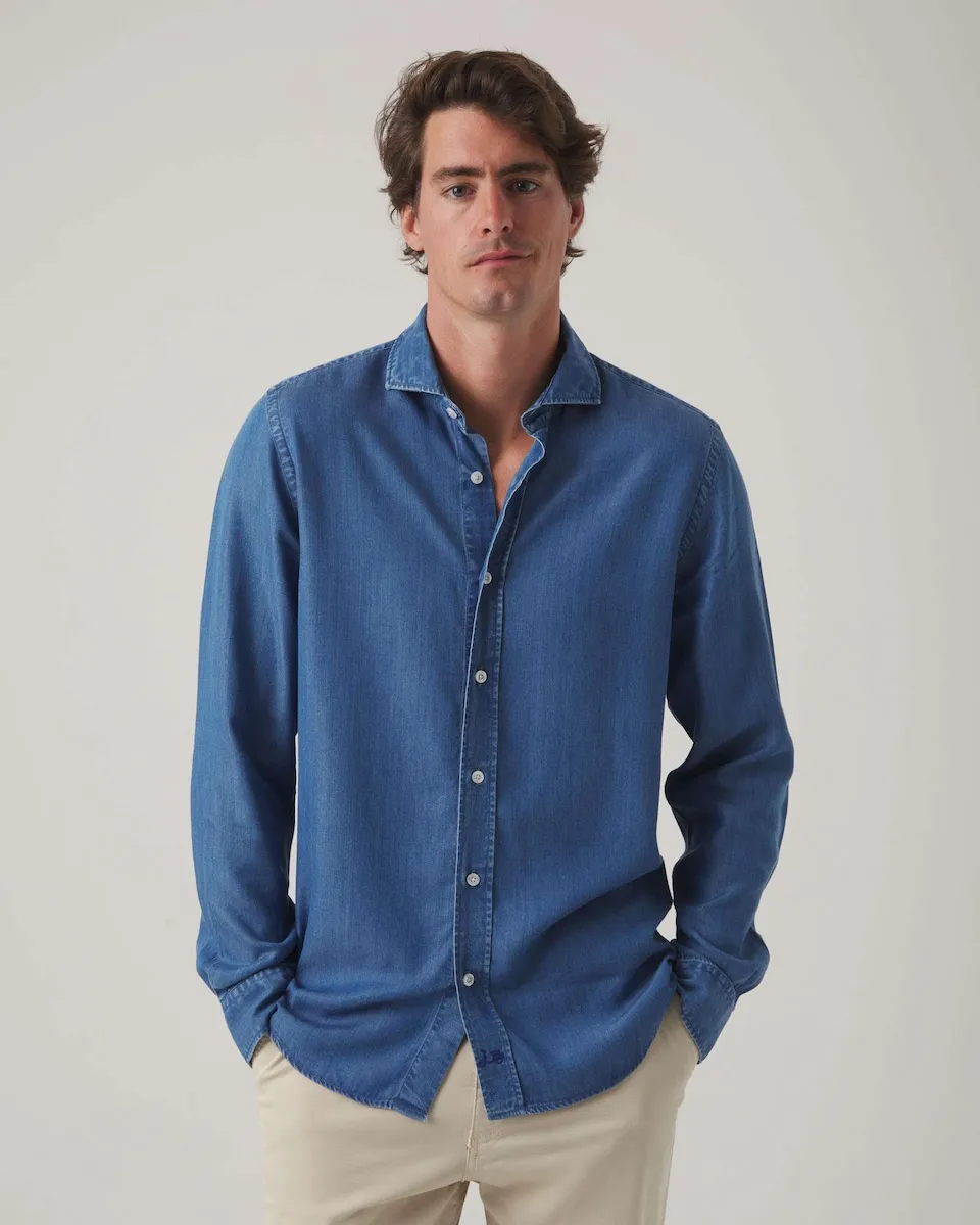 Мужская рубашка классического кроя, однотонная, индиго Scotta 1985, индиго
Мужская рубашка классического кроя, однотонная, индиго Scotta 1985, индиго