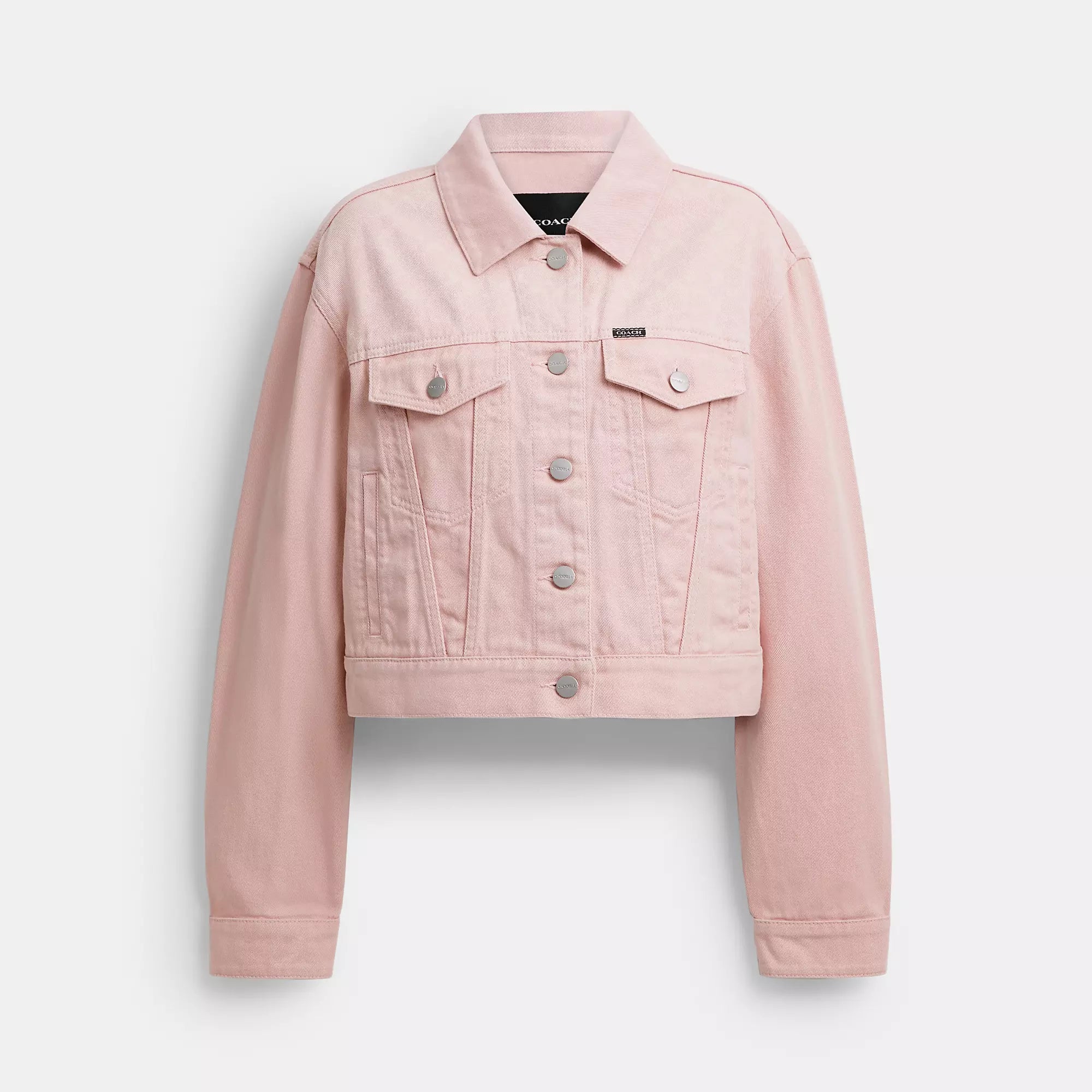Красочная джинсовая куртка с логотипом Coach Outlet, розовый 
Красочная джинсовая куртка с логотипом Coach Outlet, розовый