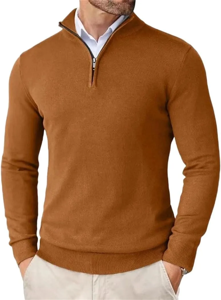 Мужской свитер Slim Fit с полузастежкой-молнией, легкий пуловер
Мужской свитер Slim Fit с полузастежкой-молнией, легкий пуловер