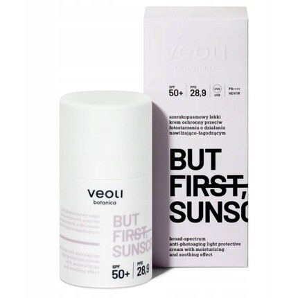 But First Sunscreen - Легкий крем широкого спектра действия против старения 50 мл Veoli Botanica
But First Sunscreen - Легкий крем широкого спектра действия против старения 50 мл Veoli Botanica