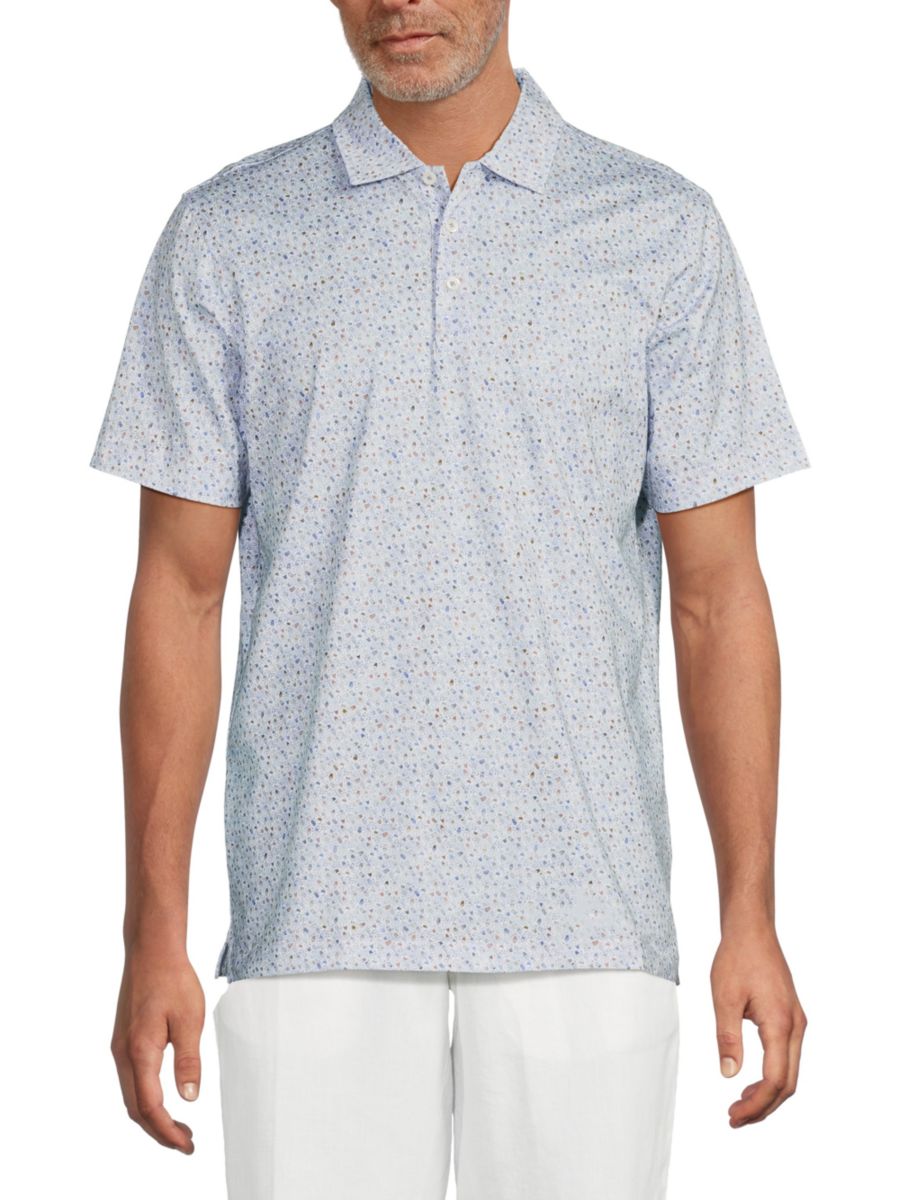 Рубашка-поло из эластичного хлопка с принтом OoohCotton Bugatchi, цвет Sky Blue Multi 
Рубашка-поло из эластичного хлопка с принтом OoohCotton Bugatchi, цвет Sky Blue Multi