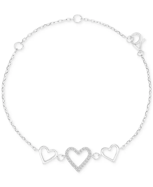 Детский браслет-цепочка с кубическим цирконием и полированными тройными сердечками Macy'S, silver
Детский браслет-цепочка с кубическим цирконием и полированными тройными сердечками Macy'S, silver
