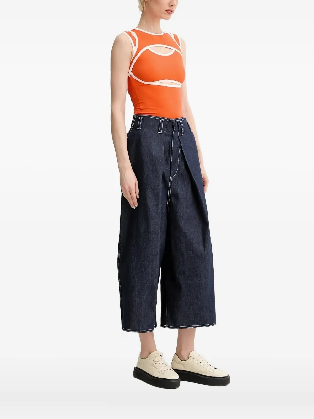 Топ без рукавов с вырезом Sunnei, оранжевый
Топ без рукавов с вырезом Sunnei, оранжевый