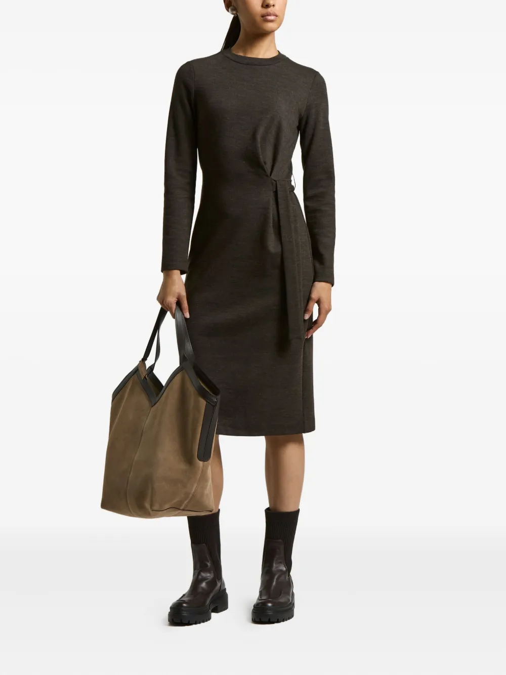 Платье миди с завязками Peserico, коричневый
Платье миди с завязками Peserico, коричневый