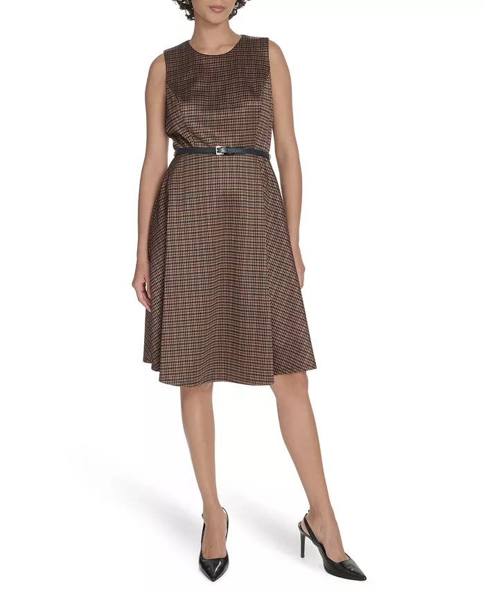 Женское платье без рукавов с узором «гусиная лапка» Tommy Hilfiger
Женское платье без рукавов с узором «гусиная лапка» Tommy Hilfiger