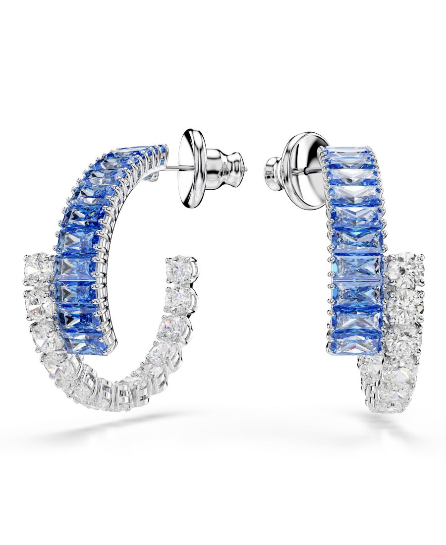 Серьги-кольца Matrix с родиевым покрытием Swarovski, Blue
Серьги-кольца Matrix с родиевым покрытием Swarovski, Blue