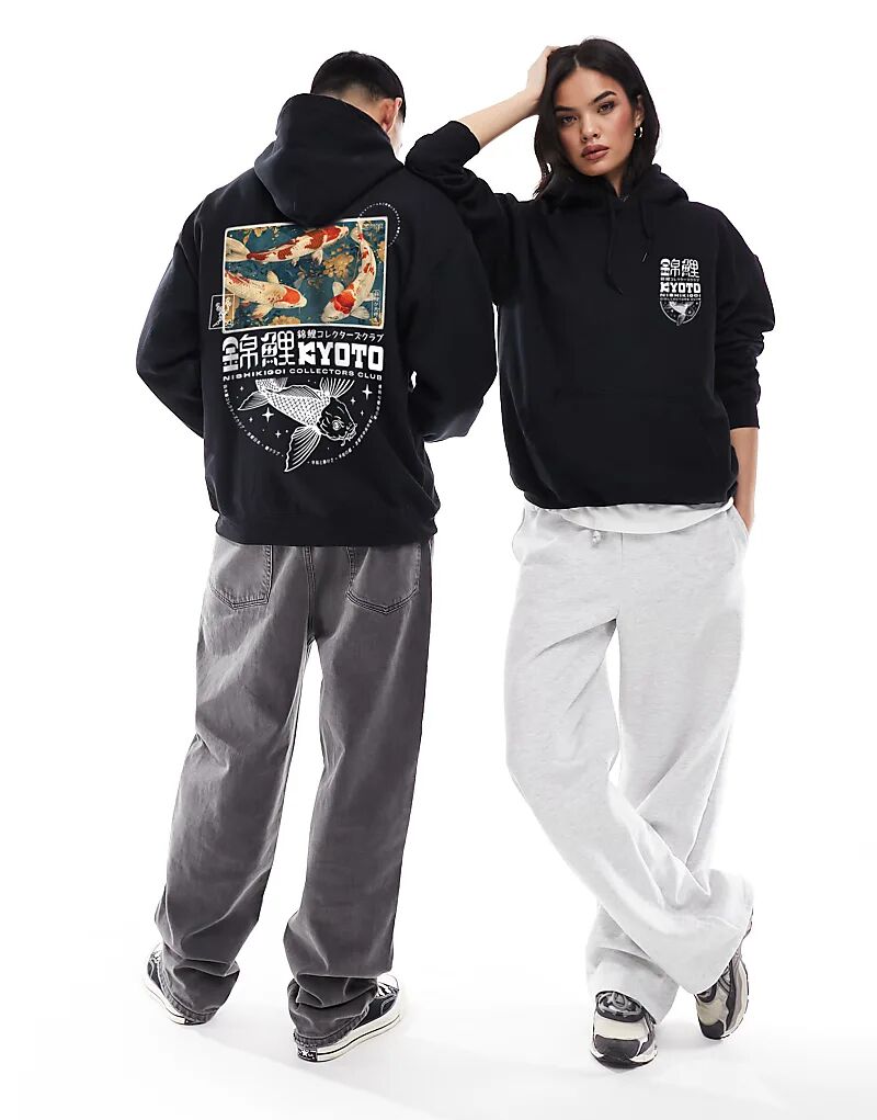 Капюшон с принтом Kyoto Koi Club спереди и сзади черного цвета
Капюшон с принтом Kyoto Koi Club спереди и сзади черного цвета