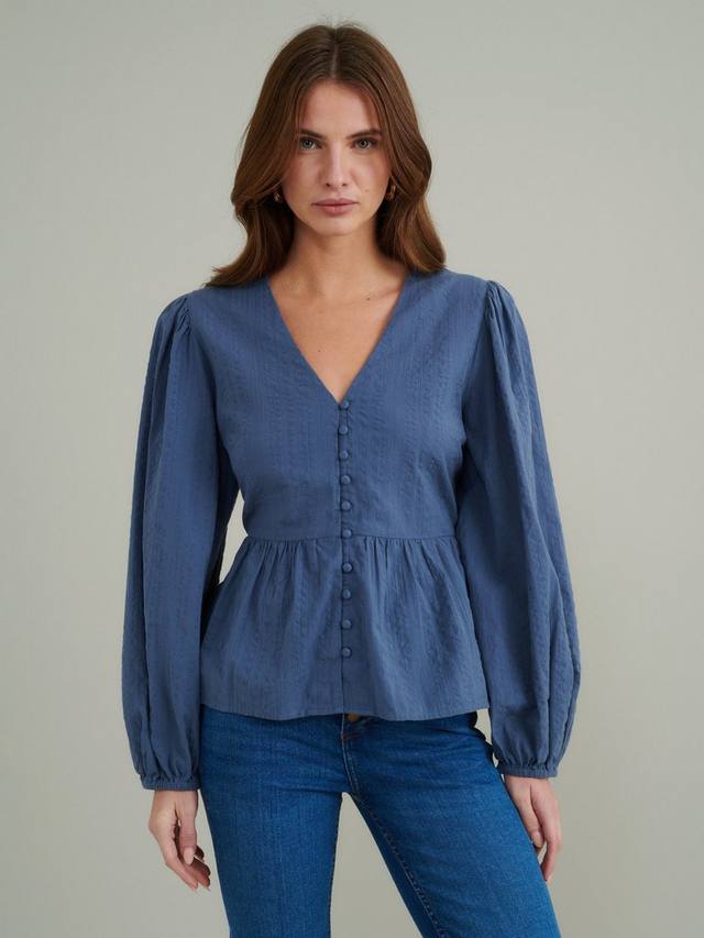 Топ с баской ria Nobody's Child, синий
Топ с баской ria Nobody's Child, синий