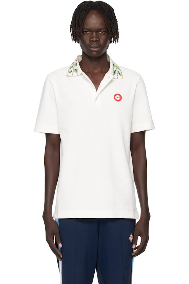 Классическая поло-рубашка из лаврового пике Casablanca, Off-White
Классическая поло-рубашка из лаврового пике Casablanca, Off-White