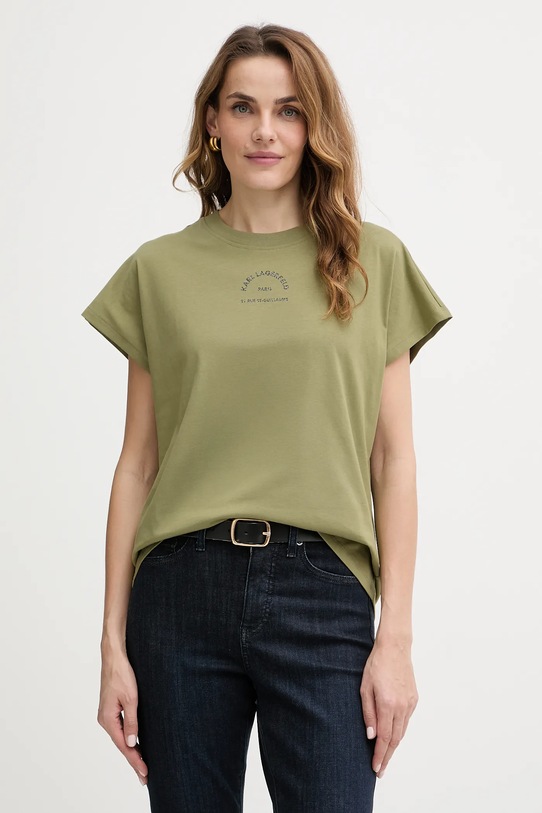 Хлопковая футболка Karl Lagerfeld, зеленый
Хлопковая футболка Karl Lagerfeld, зеленый