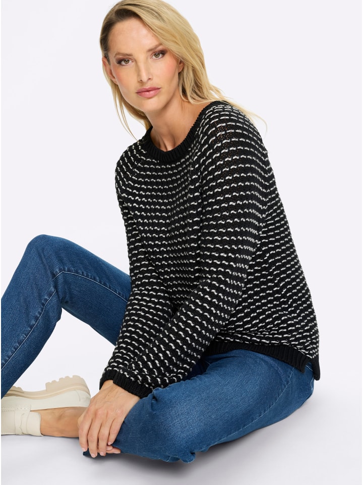 Вязаный свитер с узором черного и экрю цвета Heine
Вязаный свитер с узором черного и экрю цвета Heine