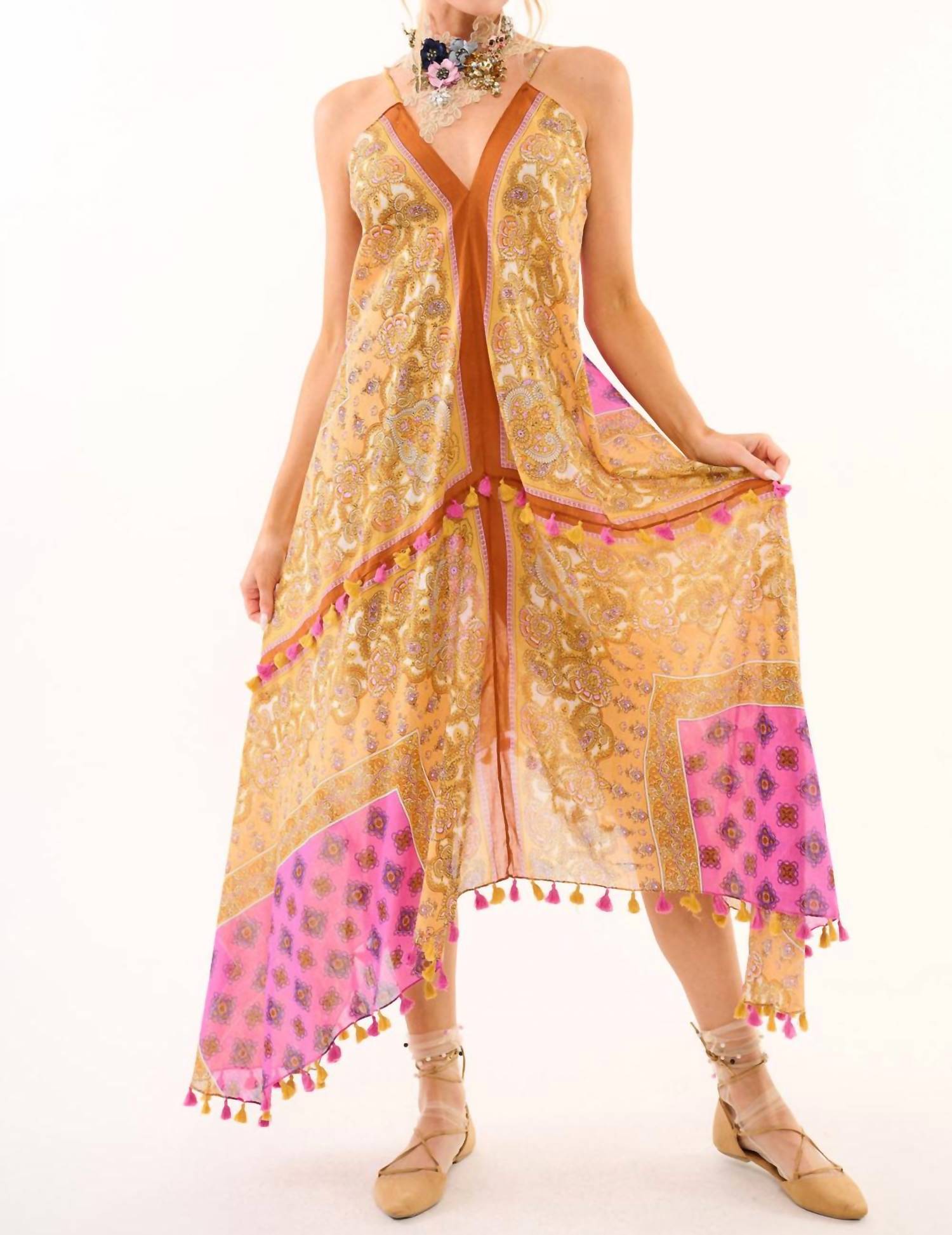 Летнее платье золотое/фуксия Aratta
Летнее платье золотое/фуксия Aratta