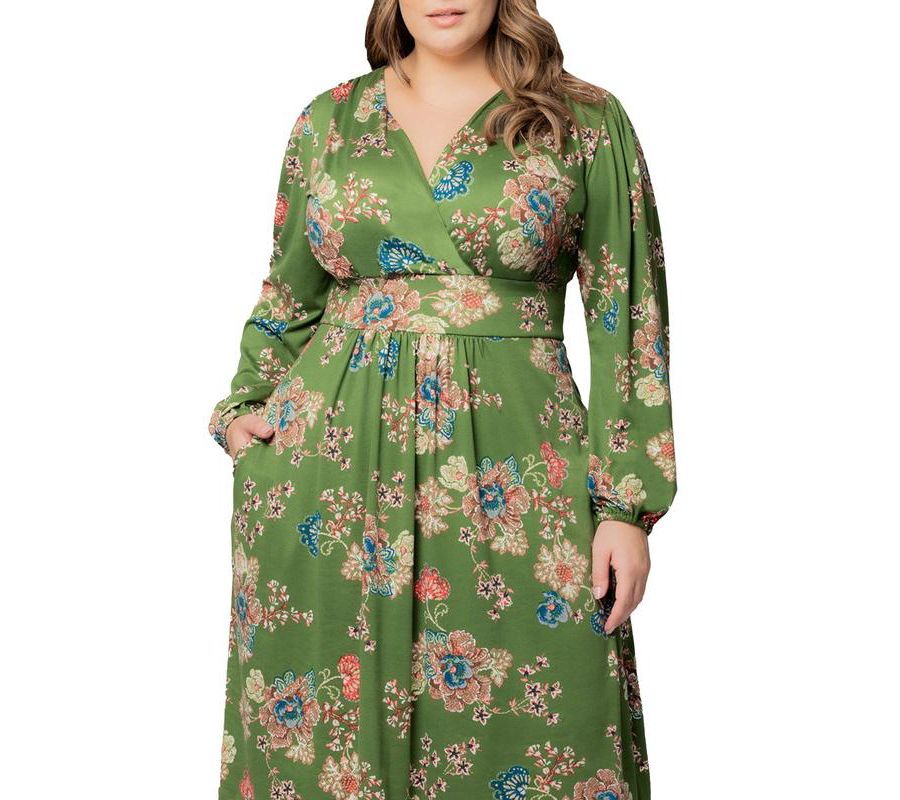 Платье-миди Diana больших размеров с длинными рукавами Kiyonna, Olive floral print
Платье-миди Diana больших размеров с длинными рукавами Kiyonna, Olive floral print