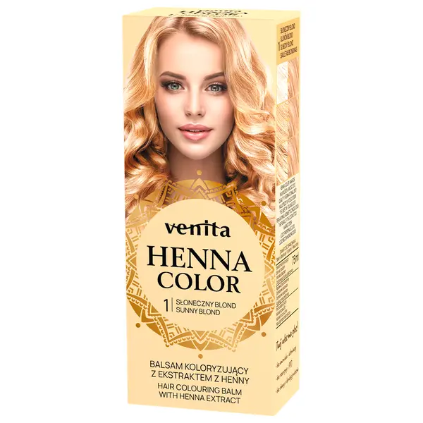 Бальзам-окрашиватель с экстрактом хны для 1 солнечно-русого цвета волос, 75 мл Venita Henna color, цвет 1 słoneczny blond
Бальзам-окрашиватель с экстрактом хны для 1 солнечно-русого цвета волос, 75 мл Venita Henna color, цвет 1 słoneczny blond