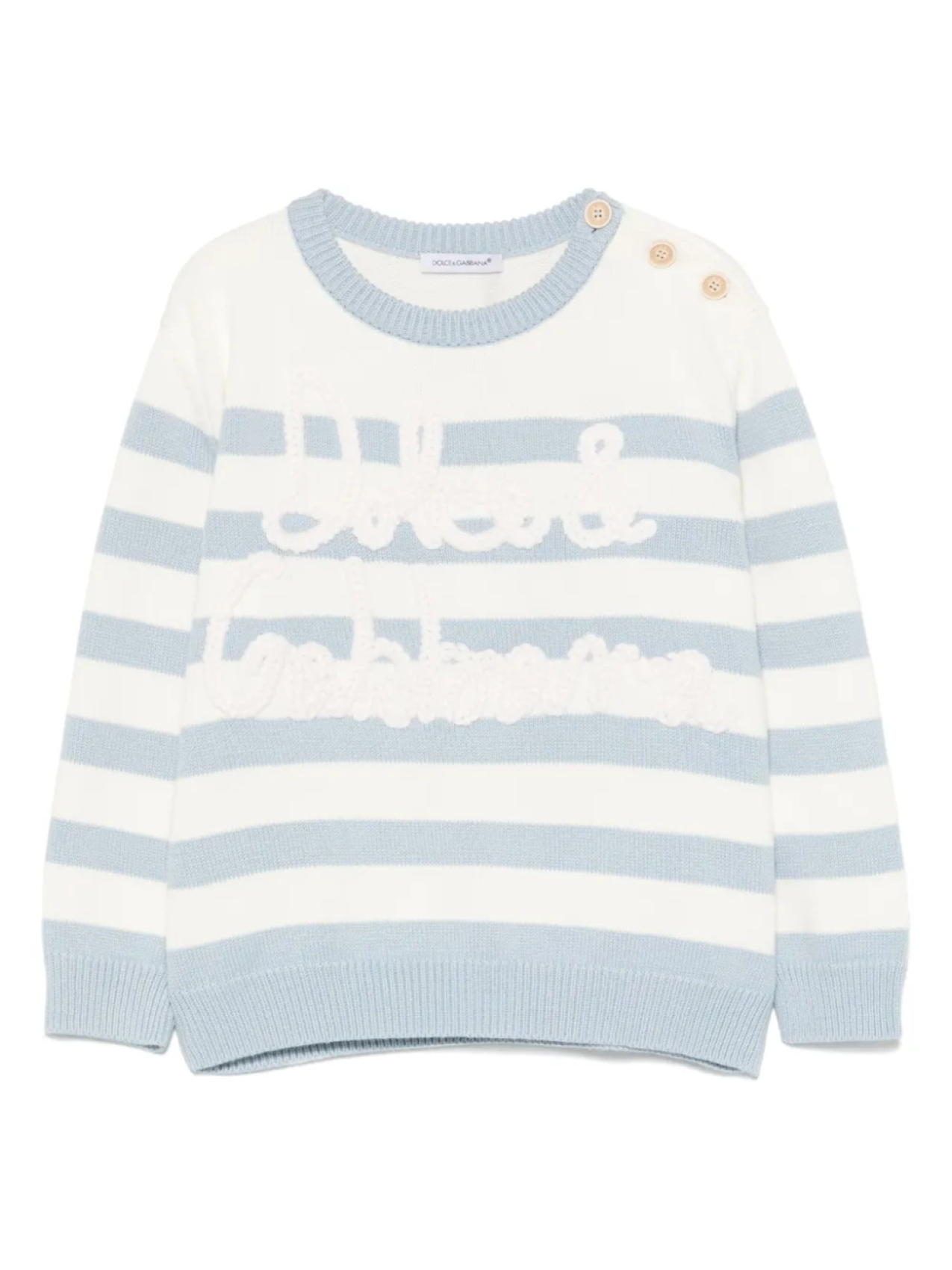 Полосатый свитер с вышитым логотипом Dolce & Gabbana Kids, белый
Полосатый свитер с вышитым логотипом Dolce & Gabbana Kids, белый