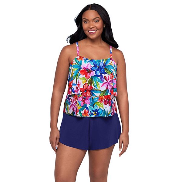 Женский купальный топ с пеплумом и шорты в тропическом цветочном принте Trimshaper
Женский купальный топ с пеплумом и шорты в тропическом цветочном принте Trimshaper