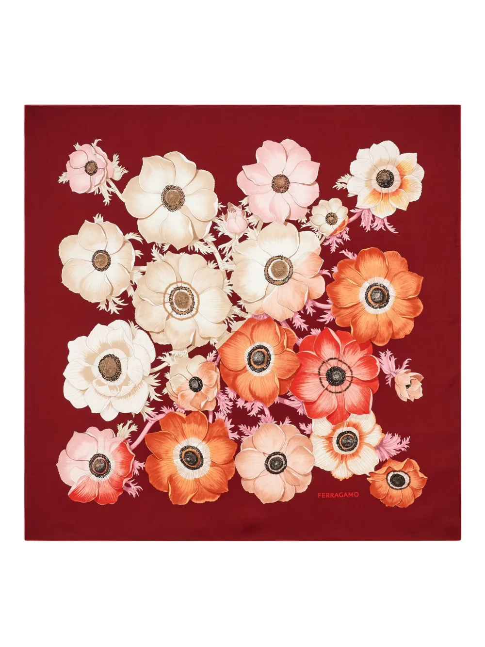 Шелковый шарф с цветочным принтом Ferragamo, красный
Шелковый шарф с цветочным принтом Ferragamo, красный