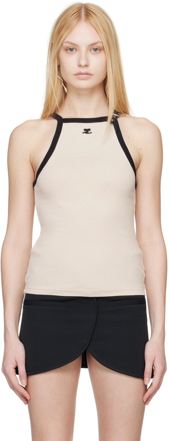 Бело-черная майка с пряжкой Courreges, цвет Lime stone/Black
Бело-черная майка с пряжкой Courreges, цвет Lime stone/Black