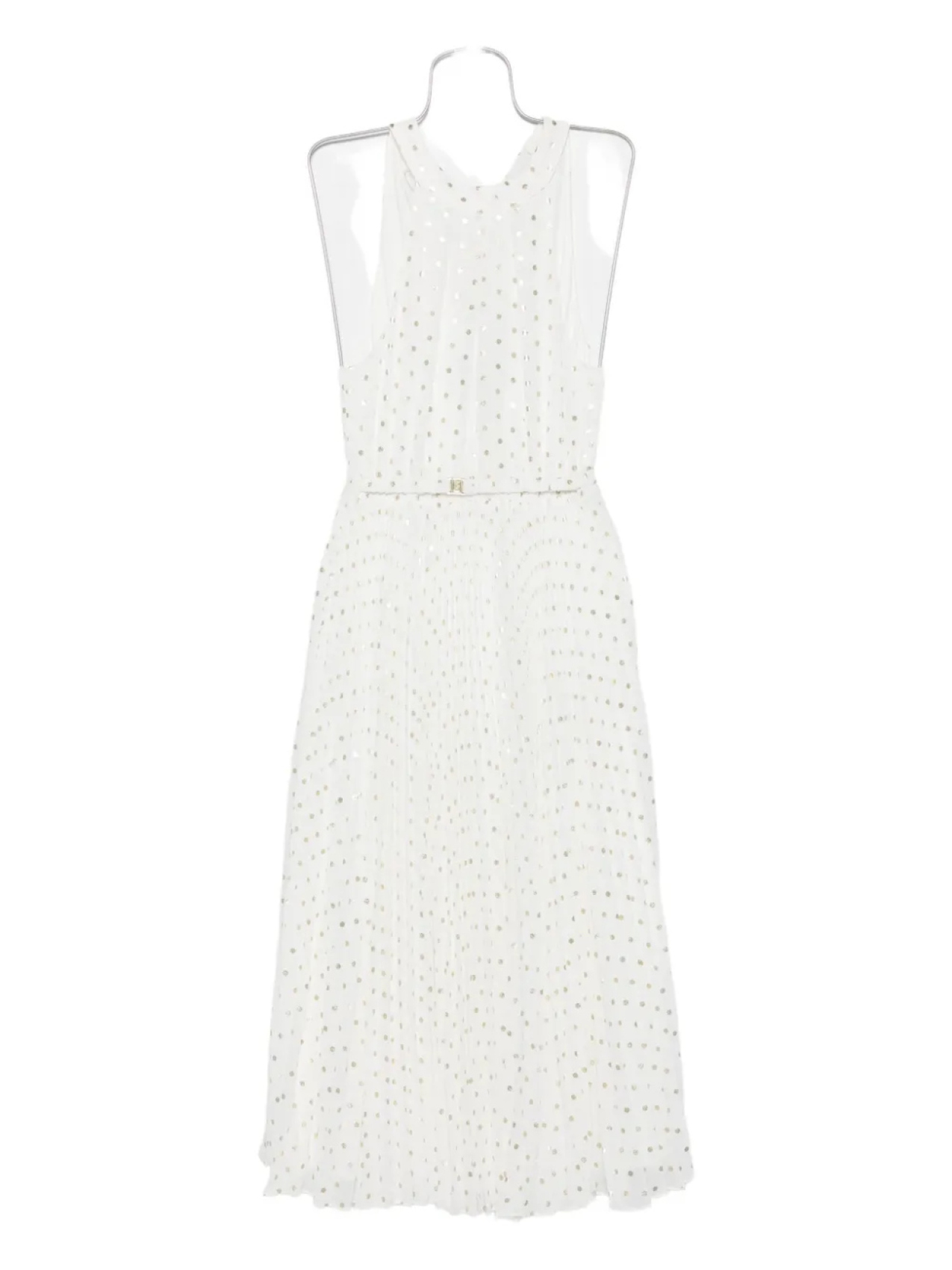 NISSA плиссированное платье миди в горошек, белый 
NISSA плиссированное платье миди в горошек, белый